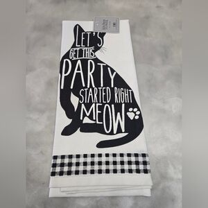 DII -Charming Cat Party Kitchen Cotton Black/White Towel